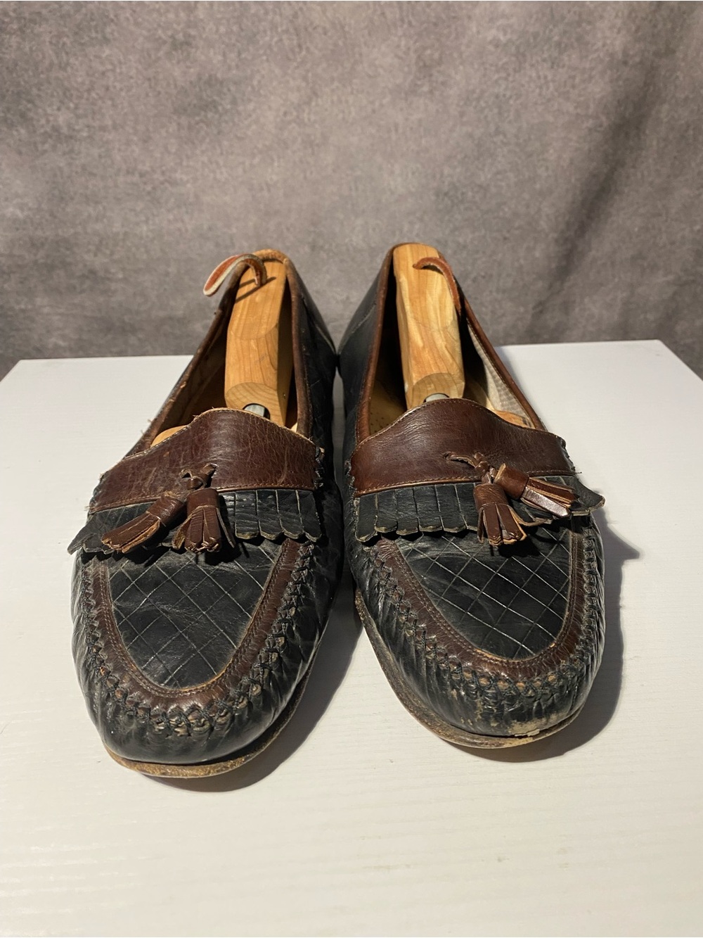 Vintage Florsheim Barletta Italian Leather Kiltie Tassel Loafers Mens 11 D